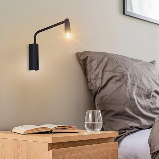 APPLIQUE LED W60*H250*D201 FRAGON (3W,NOIR,3000K)