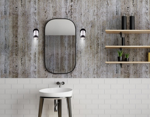 APPLIQUE MURALE METAL GU10 220V NOEMIE (NOIR+SILVER)