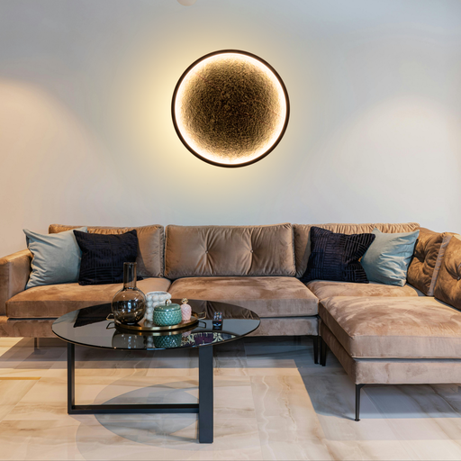 PLAFONNIER DECORATIVE LED 220V D417MM FIALA (25W+15W,NOIR,3000K)