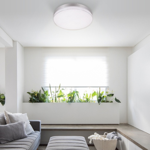 PLAFONNIER LED ROND VICARO (54W,ARGENT)