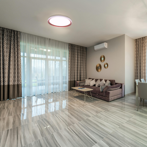 PLAFONNIER DECORATIVE LED APPARENT ROND D400*55MM OPARA (36W,SILVER+ROUGE,3000K/4000K/6000K)