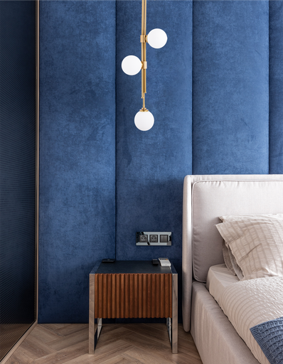 SUSPENSION 3*G9 L120H1200 220V ALINE (BRASS+VERRE BLANC)