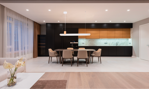 SUSPENSION LED 220V METAL  L980 W60 H70 ANEMONE (20W,NOIR,3000K)