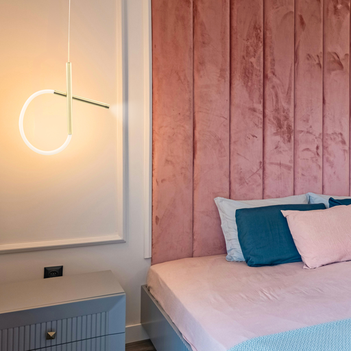 SUSPENSION LED 220V 285*100*H1500MM DARINA (3W+6W,BRASS+BLANC,3000K)