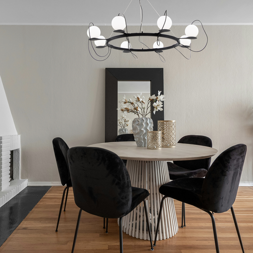 SUSPENSION LUSTRE LED 220V L870*870*130MM  ERAY (83W,NOIR+BLANC,4000K)