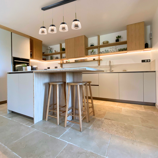 SUSPENSION LED 220V L960*160*1500MM FANG (30W,NOIR SABLE+BRASS DORE ANODISE,3000K)