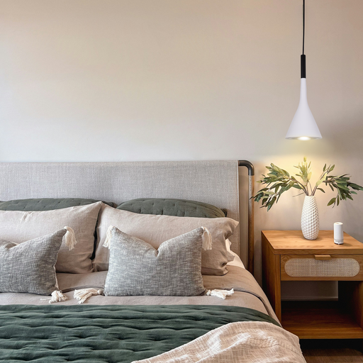 SUSPENSION E14 D150*350MM FERN (BLANC)