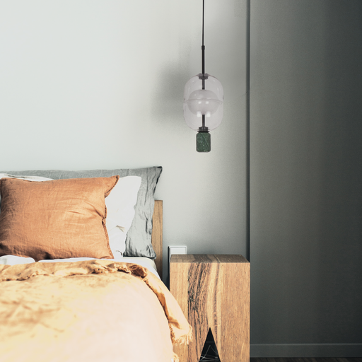 SUSPENSION LED D200-H420 FILAO (18W,VERRE CLAIRE,3000K)