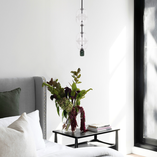 SUSPENSION LED D200*H800 FILAO (28W,VERRE CLAIRE,3000K)