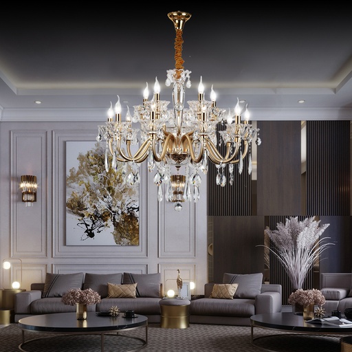 LUSTRE 15*E14  220V D950/H800 (40W,DORE/CLEAR)