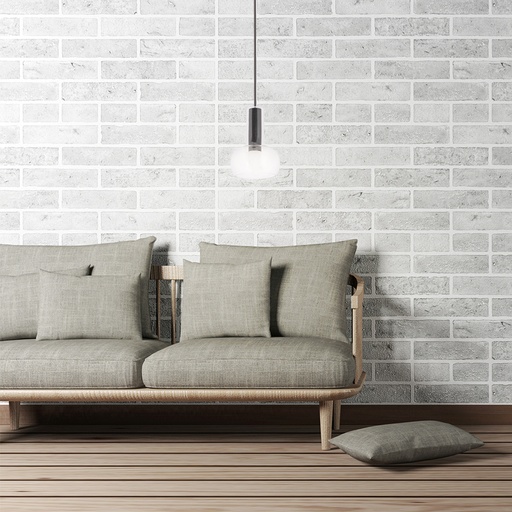 SUSPENSION G9 220V ALUMINIUM D106 H193 (NOIR+VERRE CLAIRE)