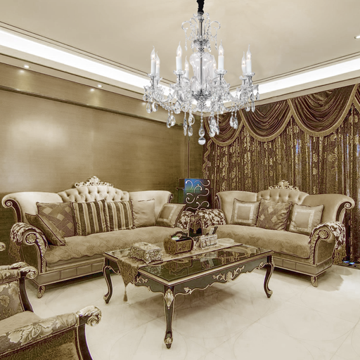 LUSTRE 8*E14  220V D750/H900 (40W,CHROME/CLAIRE)