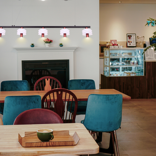 LUSTRE LED 5L L1200*120H1500 (27W,NOIR+ROSE,3000K)