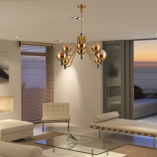 LUSTRE 8XE14 220V D820 H620 (ANTIQUE+AMBER)