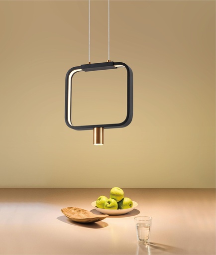 SUSPENSION LED  D260 (11W,NOIR+DORE,3000K)