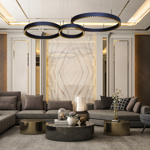 LUSTRE LED 405*605*805*H2000 (126W,NOIR,3000K)