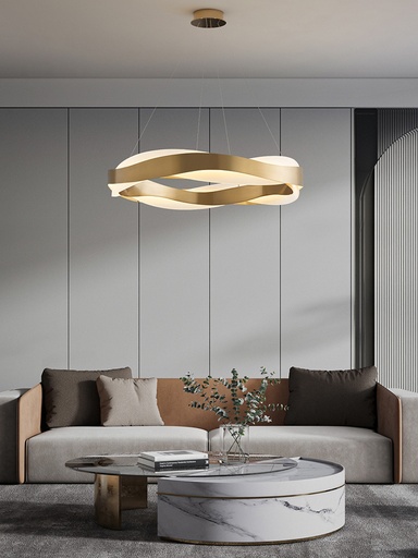 LUSTRE LED D800 H130 (80W,DORE,3000K)