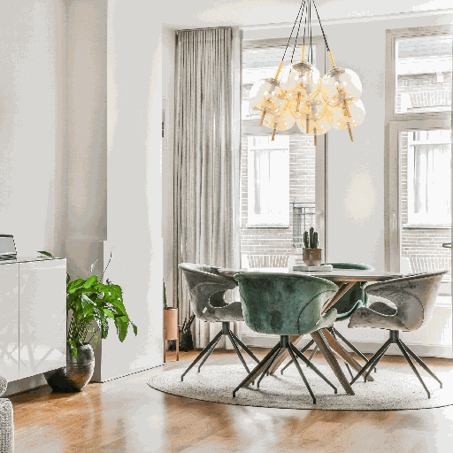 SUSPENSION 7*G9 220V L480*1200MM TATBIRT (NOIR+BRASS+VERRE AMBER)