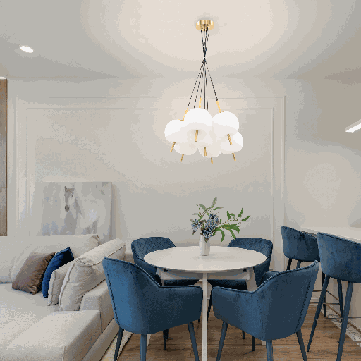 SUSPENSION 7*G9 220V L480*1200MM TATBIRT (BRASS+VERRE OPALE)