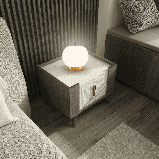 LAMPE DE CHEVET LED 220V L300*H305MM IJJA (18W,BRASS+VERRE OPALE,3000K)