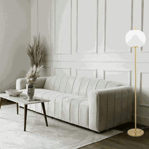 LAMPADAIRE LED 220V L300*H1750MM IJJA (18W,BRASS+VERRE OPALE,3000K)