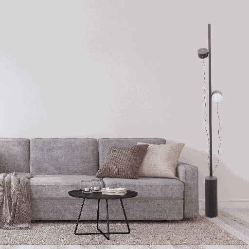 LAMPADAIRE LED 220V AVEC TOUCH MAGNETIQUE L100*180*H1450MM ONUR (14W,NOIR,4000K)