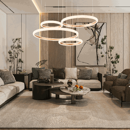 SUSPENSION LUSTRE LED 220V (126W,DORE)