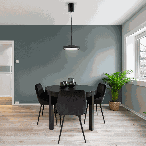 SUSPENSION LED D200MM PADMA (24W,NOIR+GRIS FONCE,3000K)