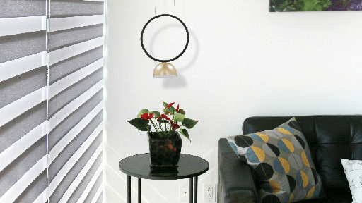 SUSPENSION LED 220V D250*120*H2500MM LAMY (7W,NOIR SABLE+LAITON,3000K)