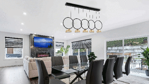 SUSPENSION LED 220V D1090*120*H2500MM LAMY (36W,NOIR SABLE+LAITON,3000K)