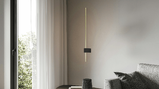 APPLIQUE DECORATIVE LED 220V L60*11.5*2.5CM CAILLE (8W,NOIR+DORE,3000K)