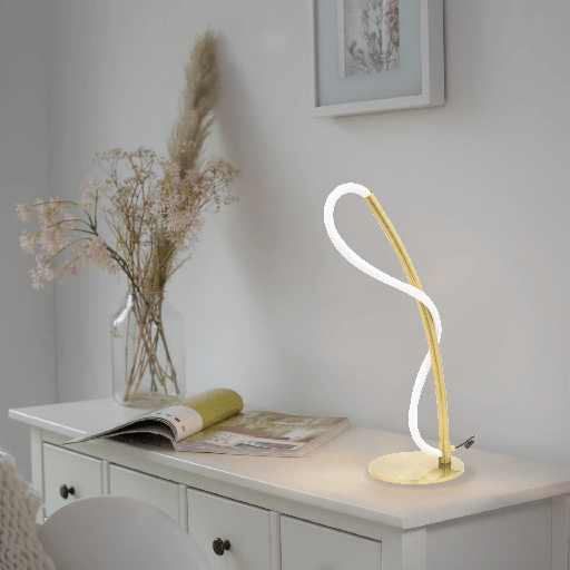 LAMPE DE CHEVET LED D18 H55 (15W,DORE,3000K)