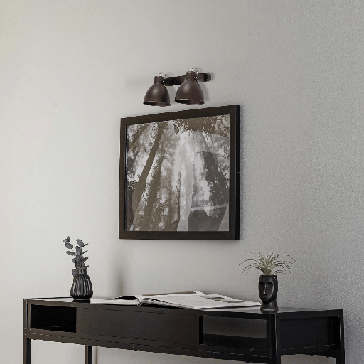 APPLIQUE 2XE14 220V  L300 D145 PENSEE (SATIN NICKEL)