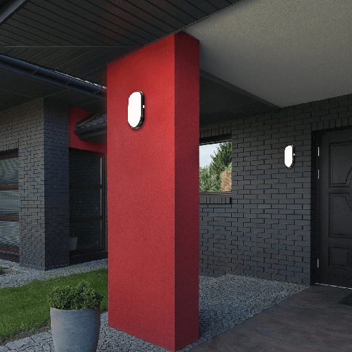 HUBLOT LED OVAL IP65 220V (20W,NOIR,6500K)