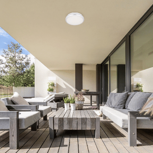 PLAFONNIER LED ROND ETANCHE 220V (30W,SILVER,6500K)