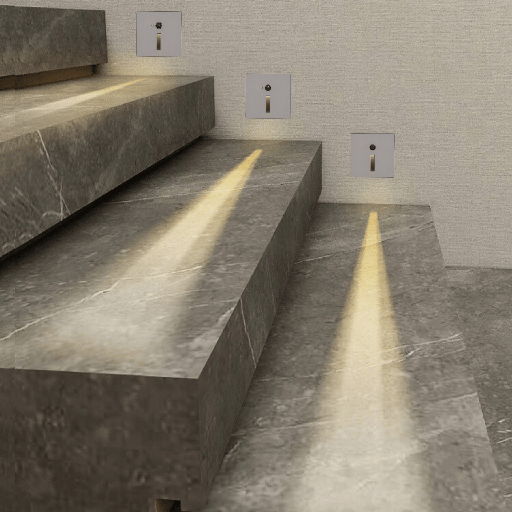 BALISAGE LED CARRE AVEC DETECTEUR IP20 220V SABINE (1.5W,GRIS,3000K)