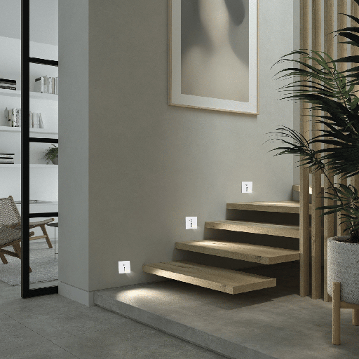 BALISAGE LED CARRE AVEC DETECTEUR IP20 220V SABINE (1.5W,BLANC,3000K)