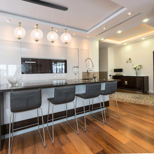 SUSPENSION LED 220V L960*160*H1500MM ENZO (36W,BRASS DORE ANODISE+NOIR SABLE,3000K)