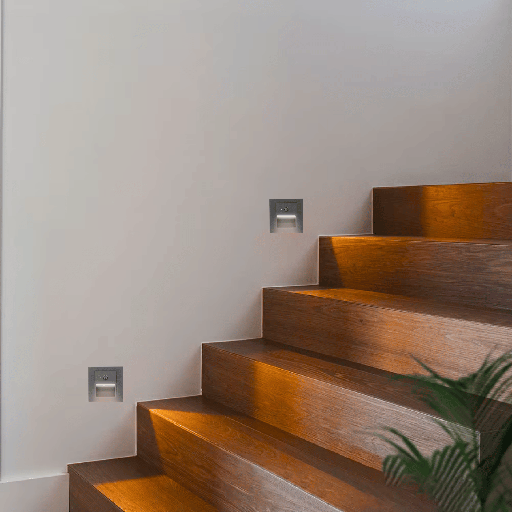 BALISAGE LED CARRE AVEC DETECTEUR IP20 220V SAHAN (1.5W,NOIR,3000K)