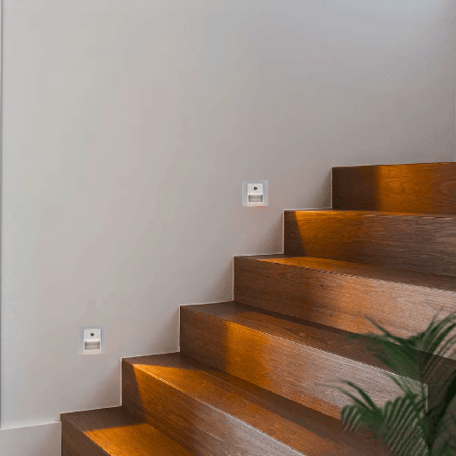 BALISAGE LED CARRE AVEC DETECTEUR IP20 220V (1.5W,SILVER,3000K)