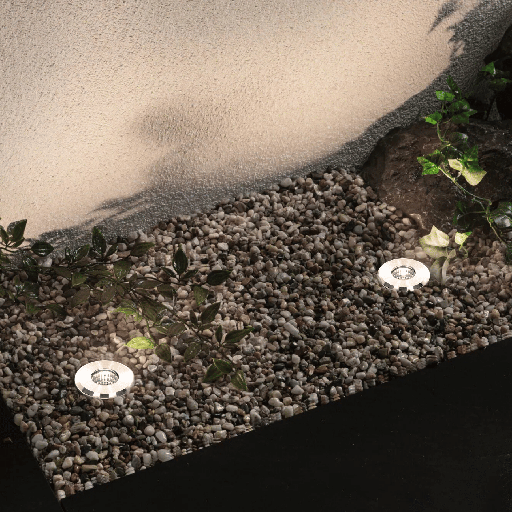 SPOT AU SOL LED ROND FIXE COB IP65 220V (3W,INOX,3000K)