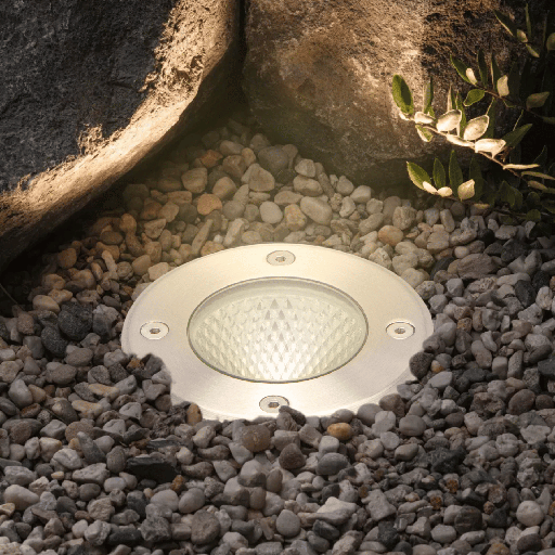 SPOT AU SOL LED A ENCASTRE ROND FIXE IP65 COB 220V (7W,STAINLESS STEEL,3000K)