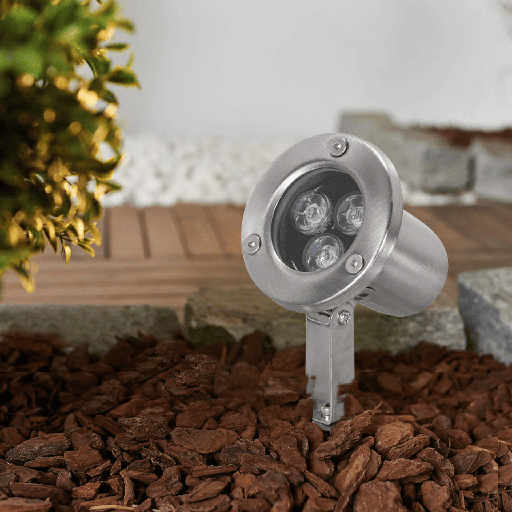 PROJECTEUR FONTAINE LED APPARENT IP68 12V (3W,STAINLESS STEEL,RGB)