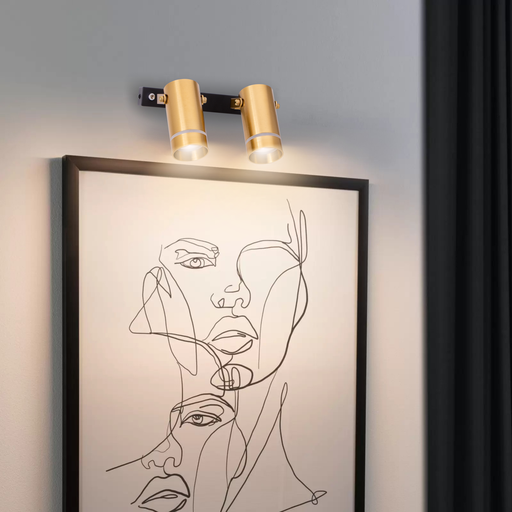 APPLIQUE MURALE METAL 2XGU10 220V (DORE+NOIR)