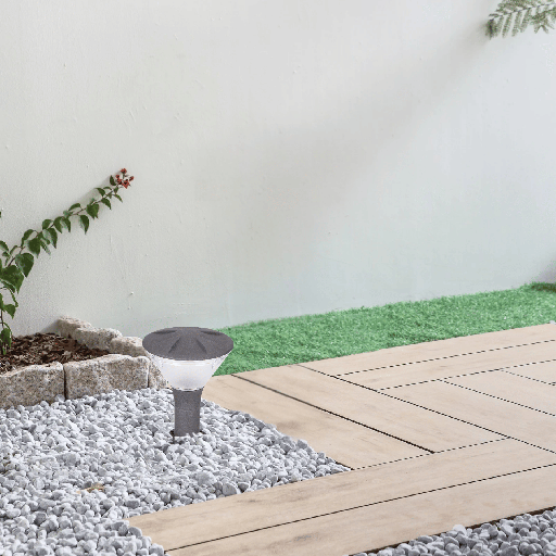 BORNE JARDIN E27 220V 30CM YORINKA (GRIS FONCE)