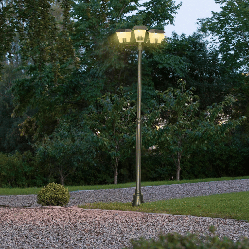 POTEAU JARDIN 3*E27 220V 2METRES KOLONYA (NOIR MAT)