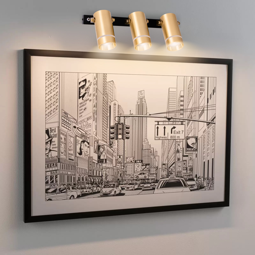 APPLIQUE MURALE METAL 3XGU10 220V DIANE (DORE+NOIR)