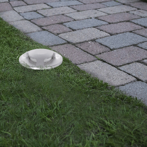 SPOT AU SOL LED ROND FIXE 3 FACES IP65 COB 220V OPTICA (3W,INOX,BLEU)