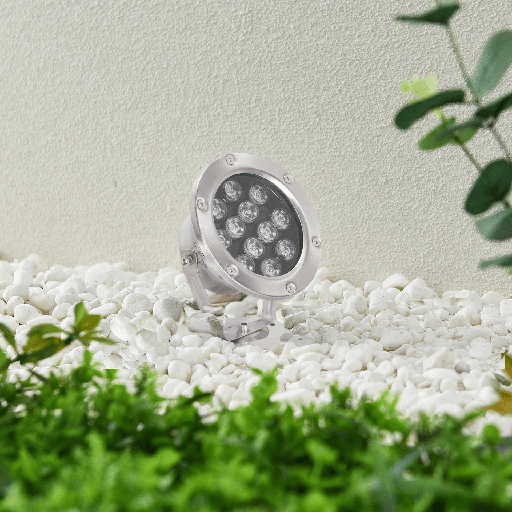 PROJECTEUR FONTAINE LED APPARENT IP68 12V RAZONI (12W,STAINLESS STEEL,RGB)