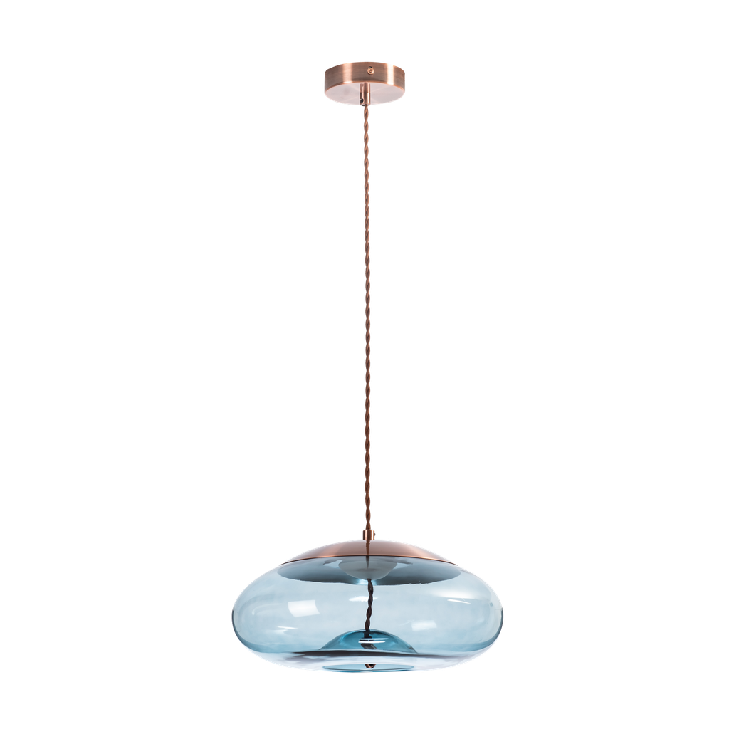 SUSPENSION LED  D310 H130 (CUIVRE+VERRE,3000K)